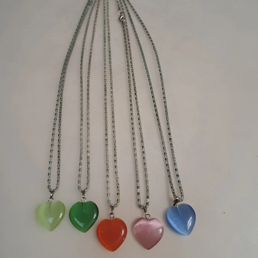Multicolored Heart Necklace Lot